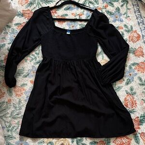 Old Navy Black Smocked Waist Dress
